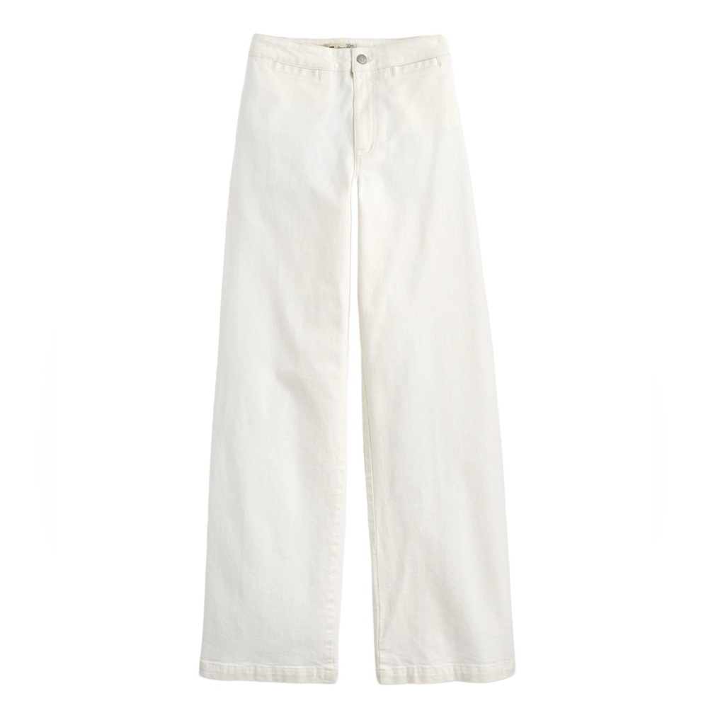 Madewell White Wide Leg Flare Jeans